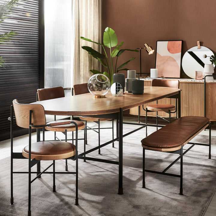 Tierra 2.6M Dining Table + 2 Side Chairs + 2 Arm Chairs + 1 Bench (Set)