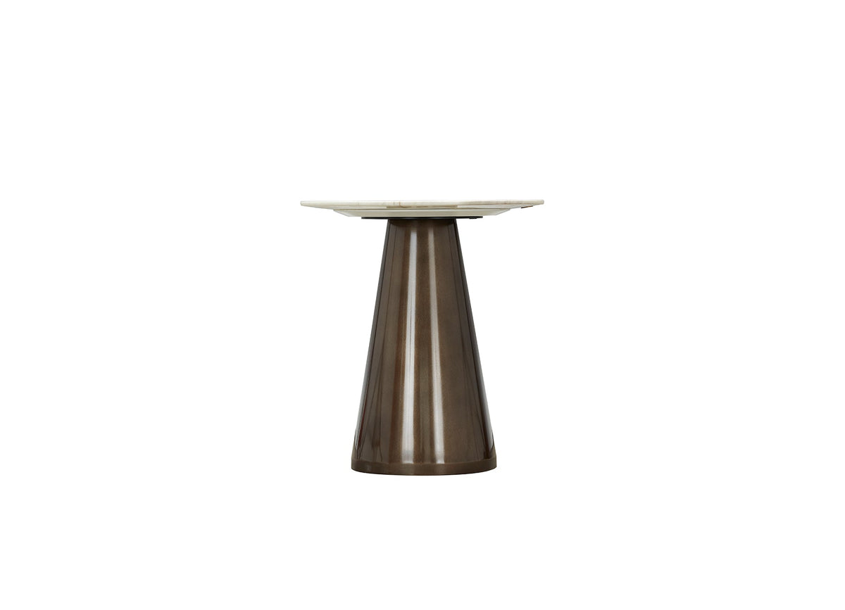 Cone End Table - White Marble