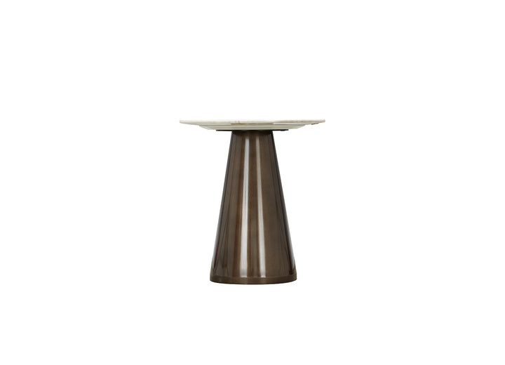 Cone End Table - White Marble
