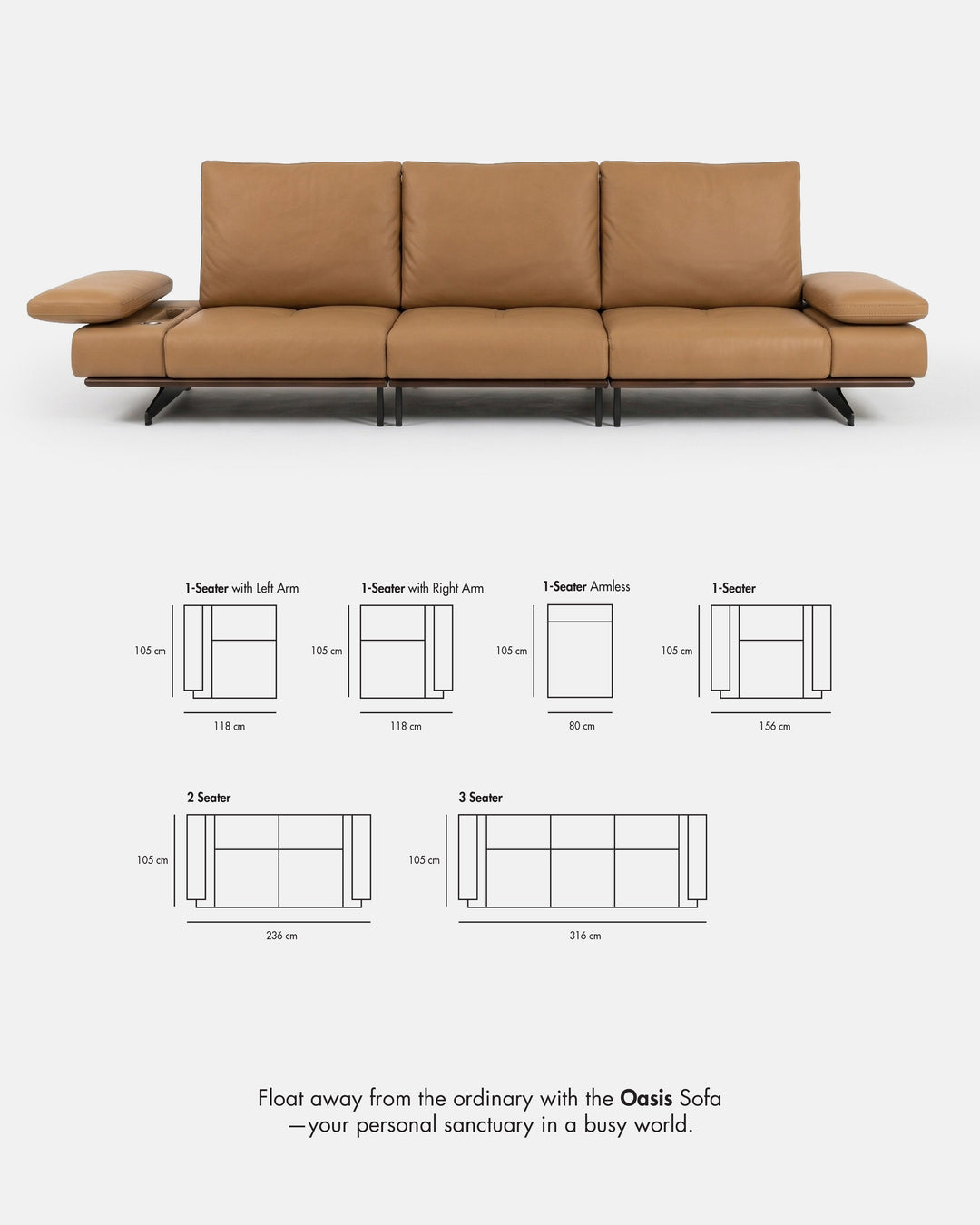 Oasis Sofa 3-Seater Recliner (Set)
