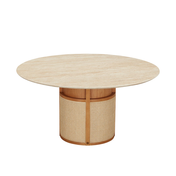 Siena Travertine-Top Dining Table
