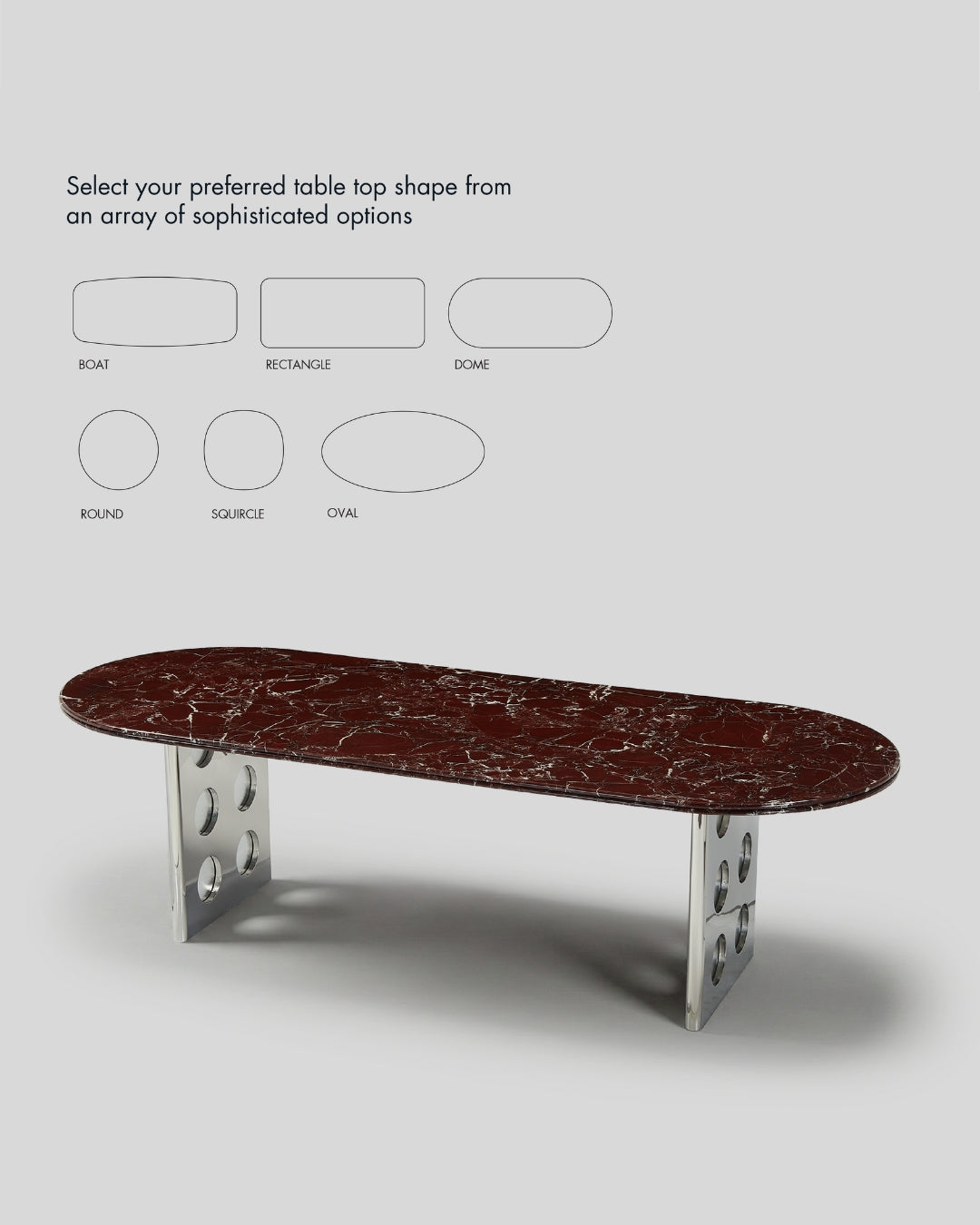 Stealth Grid Marble-Top Dining Table - Double Dome