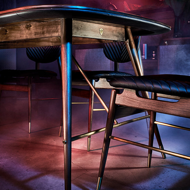 Volta 1.8M Dining Table + 4 Side Chairs Leather L158 (Set)