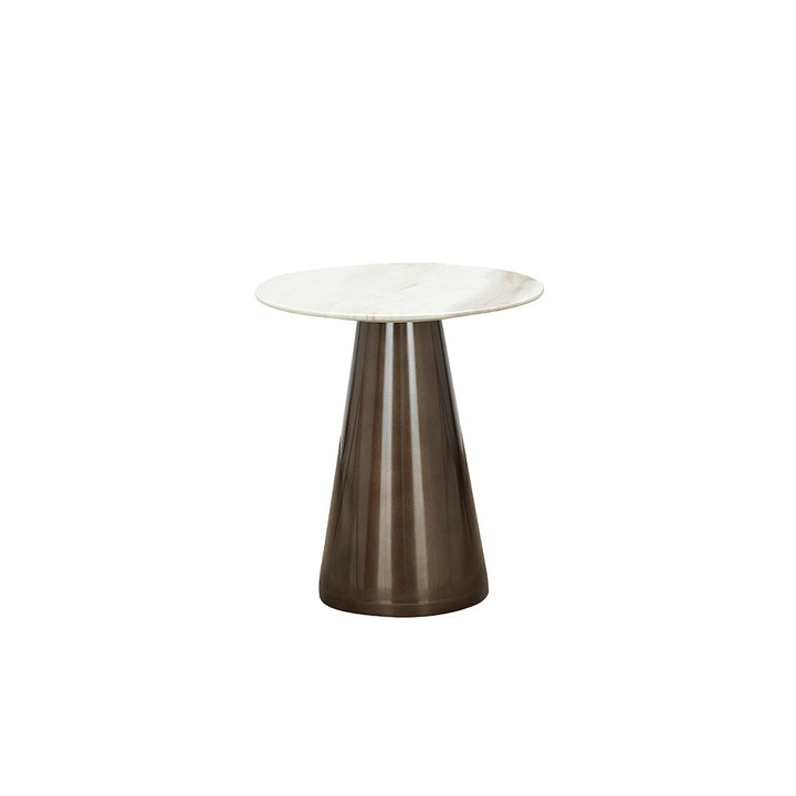 Cone End Table - White Marble