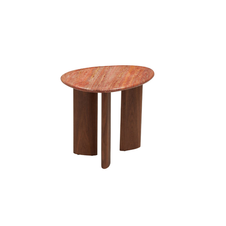 Dune Marble-Top Pebble End Table