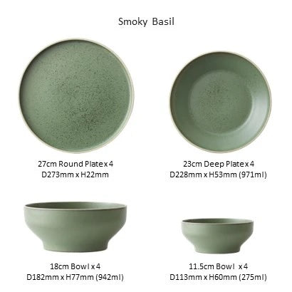 Luzerne 16Pc Mod Dinnerware Gift Set - Smoky Basil