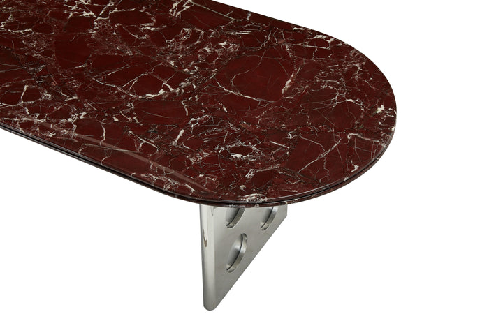 Stealth Grid Marble-Top Dining Table - Rectangle